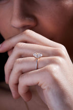 2 CT Oval Cut Hidden Halo & Pave Moissanite Engagement Ring