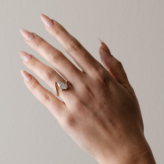 2.20 CT - 3.20 CT Pear Cut Lab grown Diamond Solitaire Engagement Ring