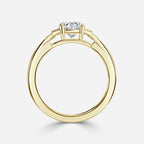0.6 CT - 1.5 CT Oval Cut Milgrain Cluster Moissanite Engagement Ring
