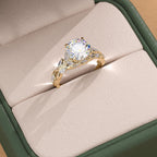 2 CT Round Cut Twisted Vine Moissanite Engagement Ring