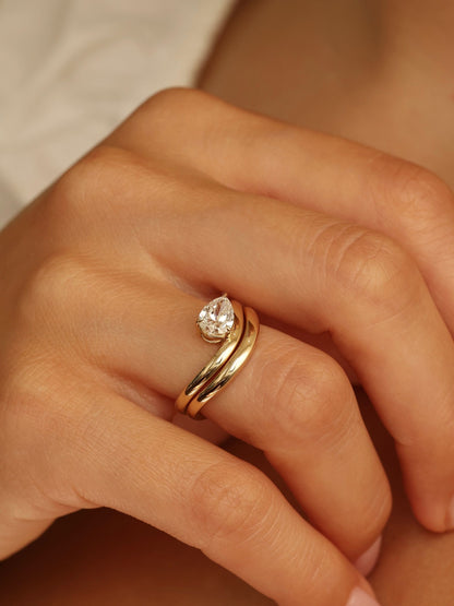 Plain Curved Stackable Wedding Band