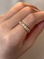 1.93 TCW Radiant CVD Diamond Half Eternity Wedding Band