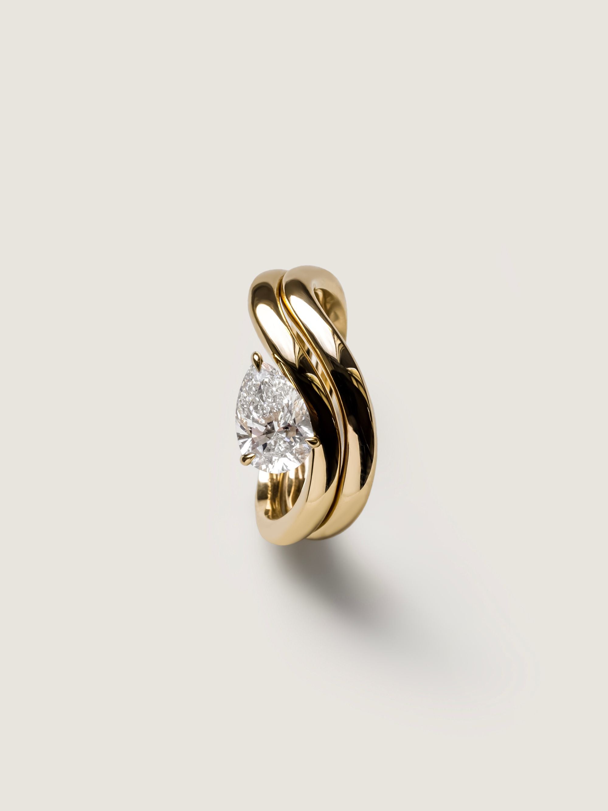 1 CT - 3 CT Pear Cut Lab grown Diamond Solitaire Engagement Ring