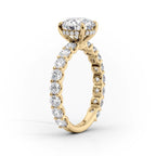 2 CT - 3 CT Round Cut Hidden Halo Pave Set Moissanite Engagement Ring