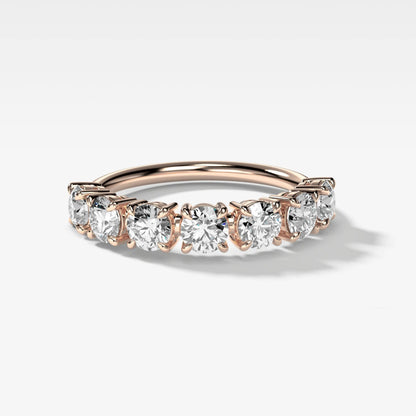 1.4 TCW Round CVD Diamond Claw Pave Wedding Band