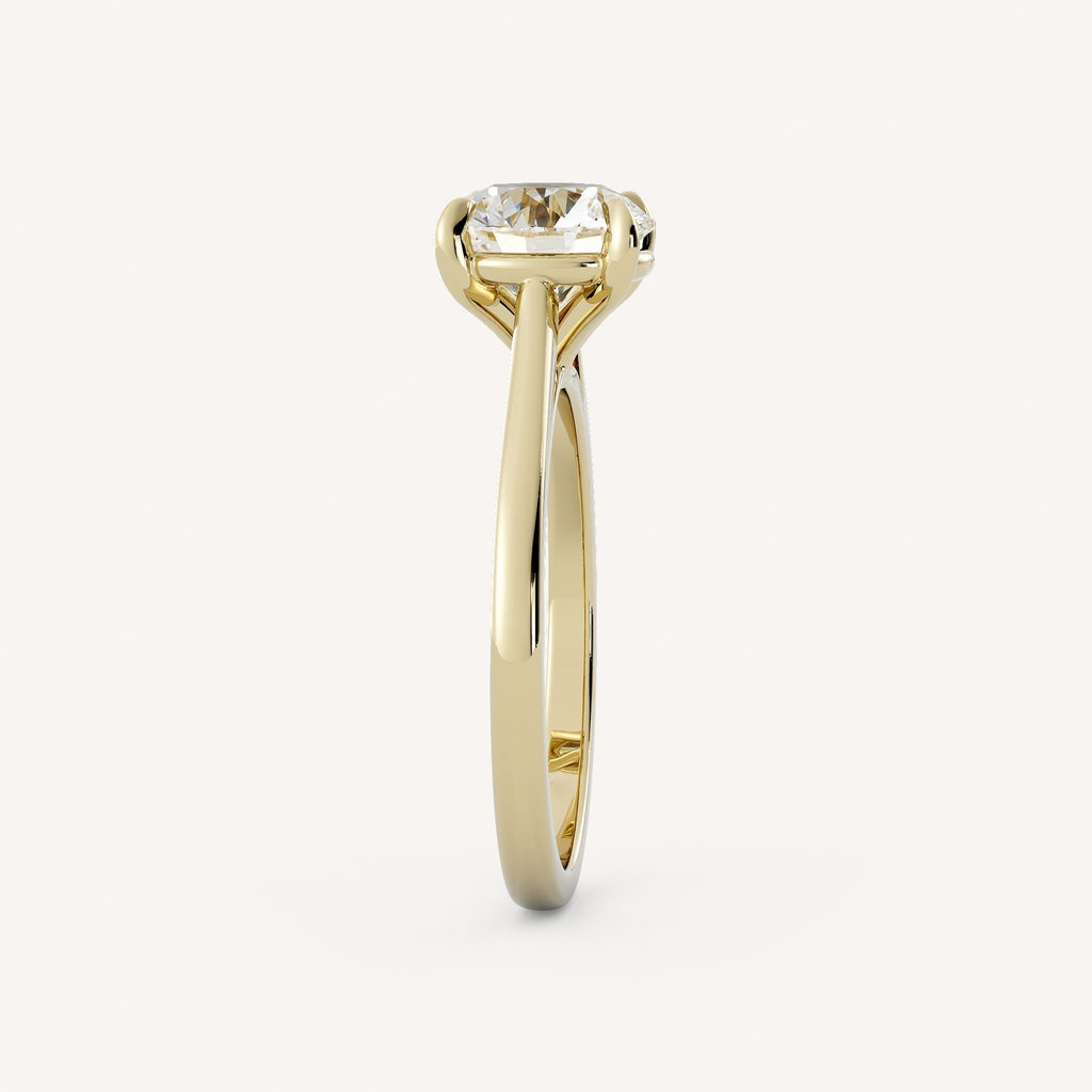 1 CT - 3 CT Round Cut Lab grown Diamond Solitaire Engagement Ring