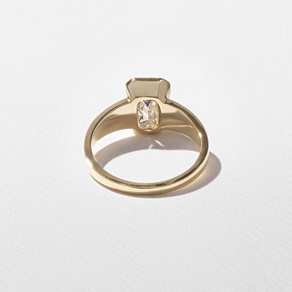 1.09 CT -3.09 CT Emerald Cut Lab grown Diamond Half Bezel Solitaire Engagement Ring