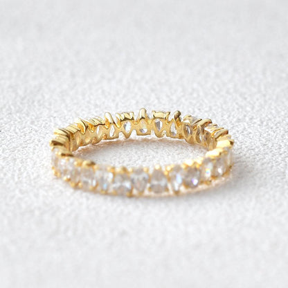 0.75 TCW Pear Moissanite Full Eternity Wedding Band