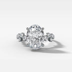1 CT - 3 CT Oval Cut Lab grown Diamond Cluster Engagement Ring