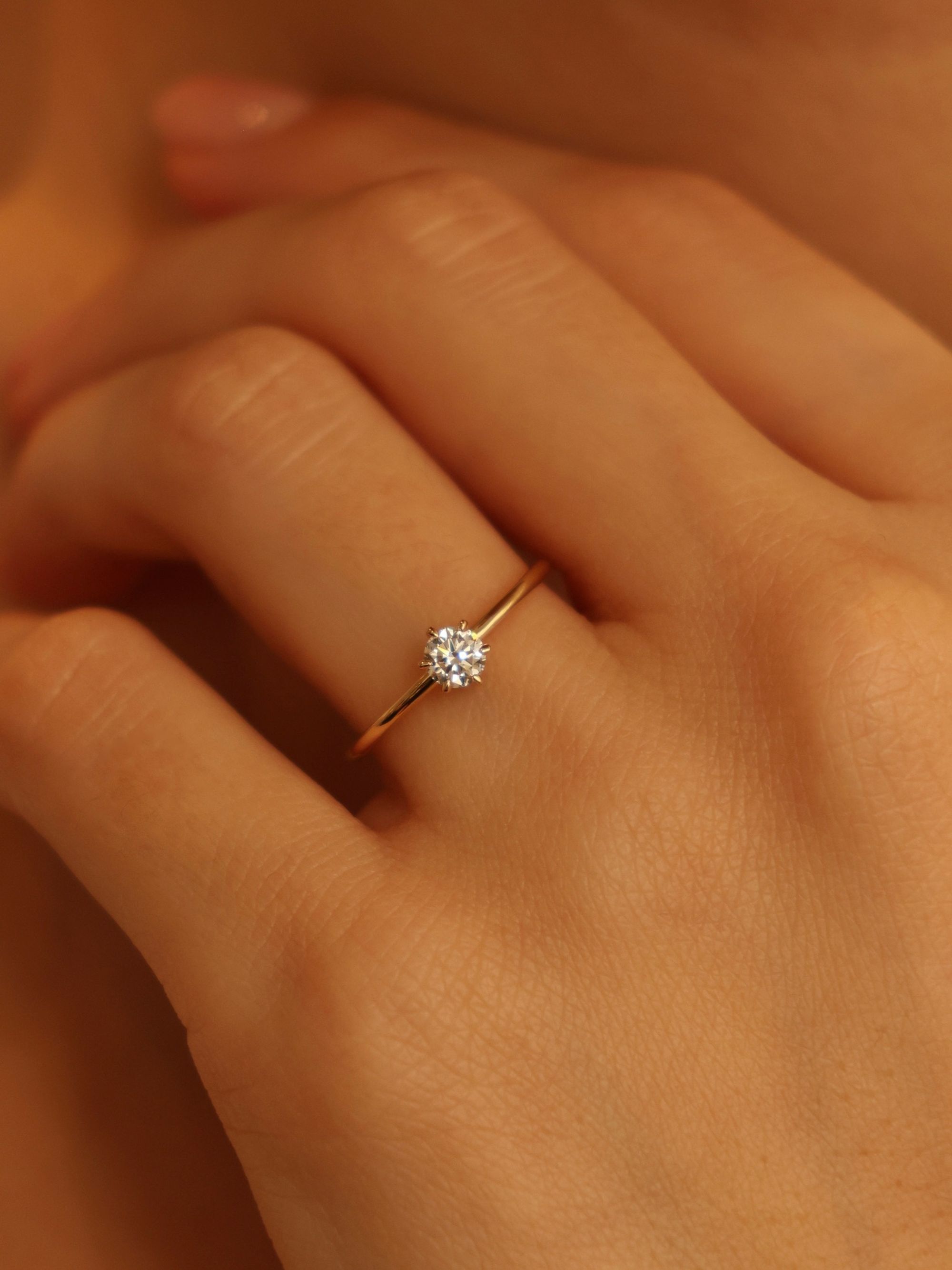 0.3 CT - 2.3 CT Round Cut Lab grown Diamond Solitaire Engagement Ring