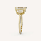 1.75 CT - 3 CT Emerald Cut Lab grown Diamond Three Stone Engagement Ring