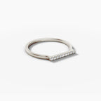 0.054 TCW Round Moissanite Bar Wedding Band