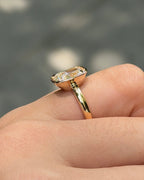 3.01 CT Cushion Lab grown Diamond Bezel Engagement Ring