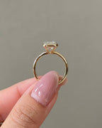 4 CT Emerald Lab grown Diamond Bezel Engagement Ring