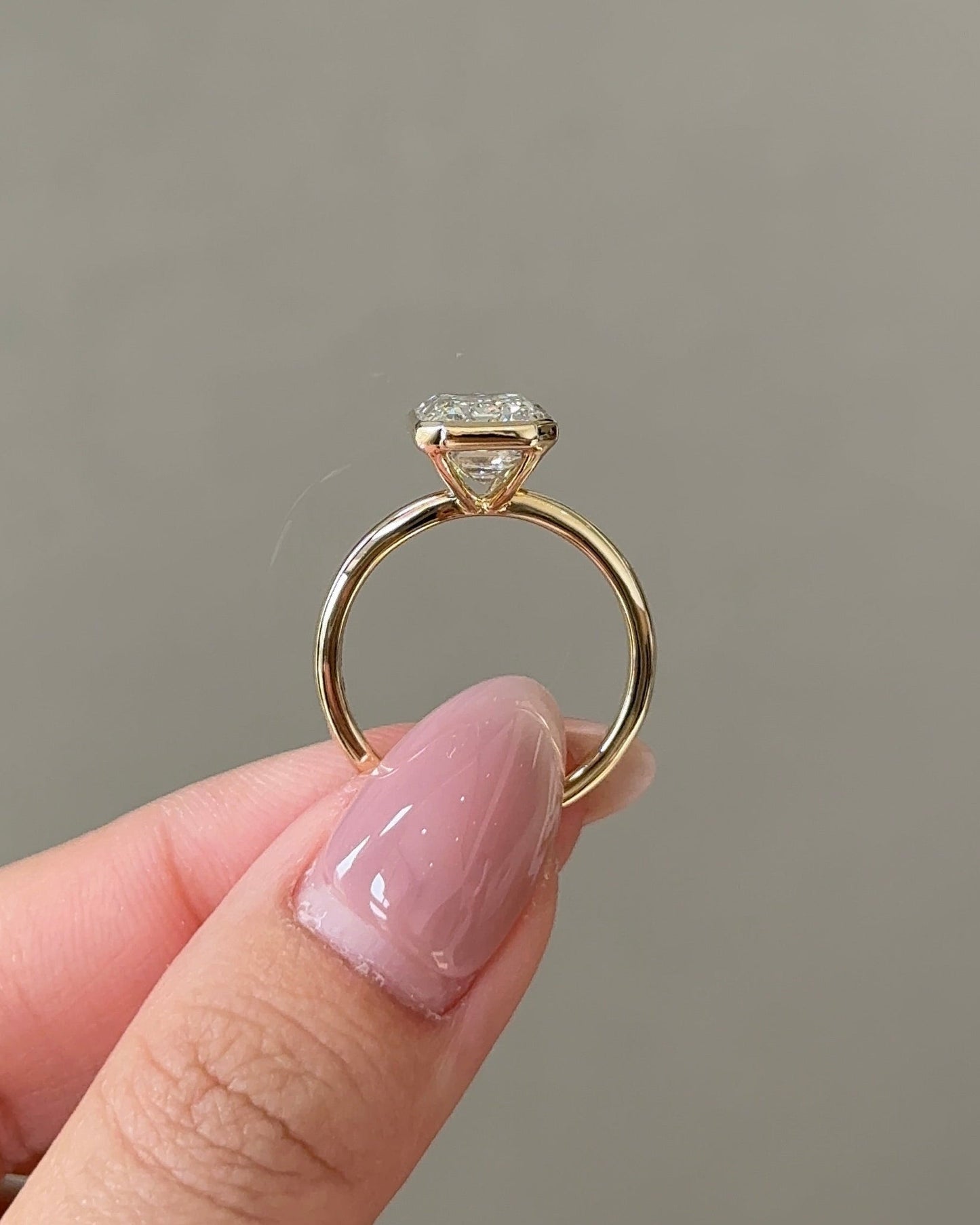 4 CT Emerald Lab grown Diamond Bezel Engagement Ring