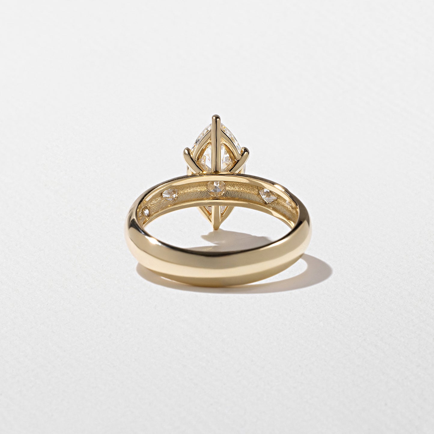 2.09 CT - 3.09 CT Marquise Cut Lab grown Diamond Side Stone Engagement Ring