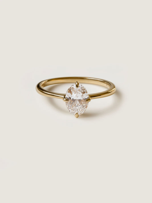 1 CT - 3 CT Oval Cut Lab grown Diamond Solitaire Engagement Ring