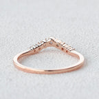0.2 TCW Round Moissanite Curved Pave Wedding Band