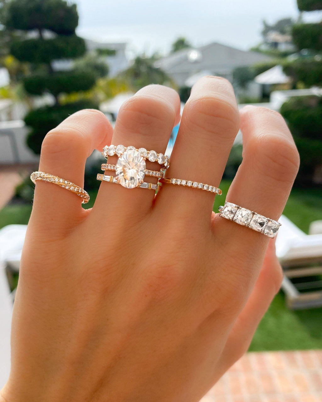 0.4 TCW Round CVD Diamond Twisted Pave Wedding Band