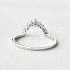 0.25 TCW Marquise & Round Moissanite Curved Stacking Wedding Band