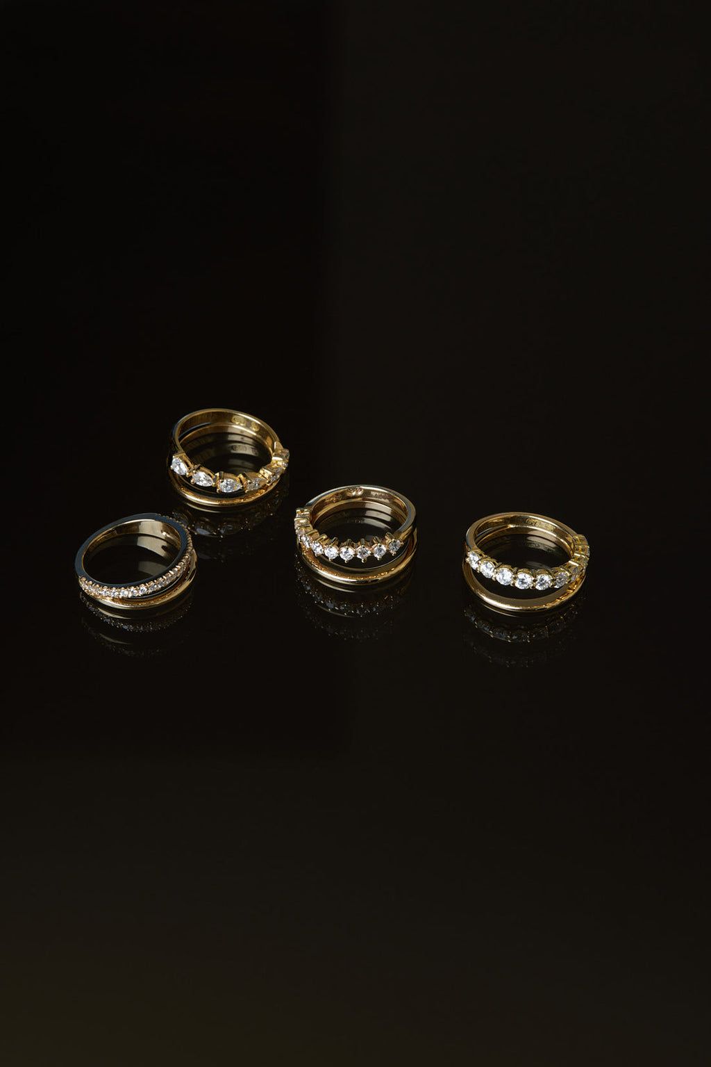 0.28 TCW Round Moissanite Double Band Half Eternity Wedding Band