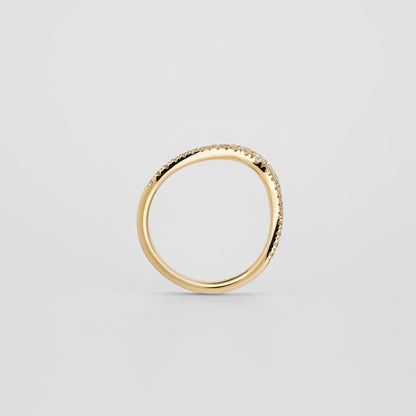 0.2 TCW Round CVD Diamond Curved Pave Wedding Band