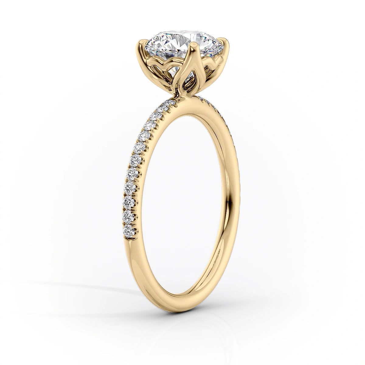 2 CT - 3 CT Oval Cut Pave Moissanite Engagement Ring