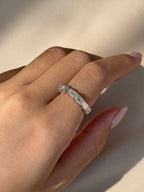2.31 TCW Emerald CVD Diamond Half Eternity Wedding Band
