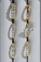 0.99 TCW Marquise Moissanite Half Eternity Wedding Band