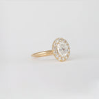 1 CT - 2 CT Oval Cut Lab grown Diamond Halo Engagement Ring