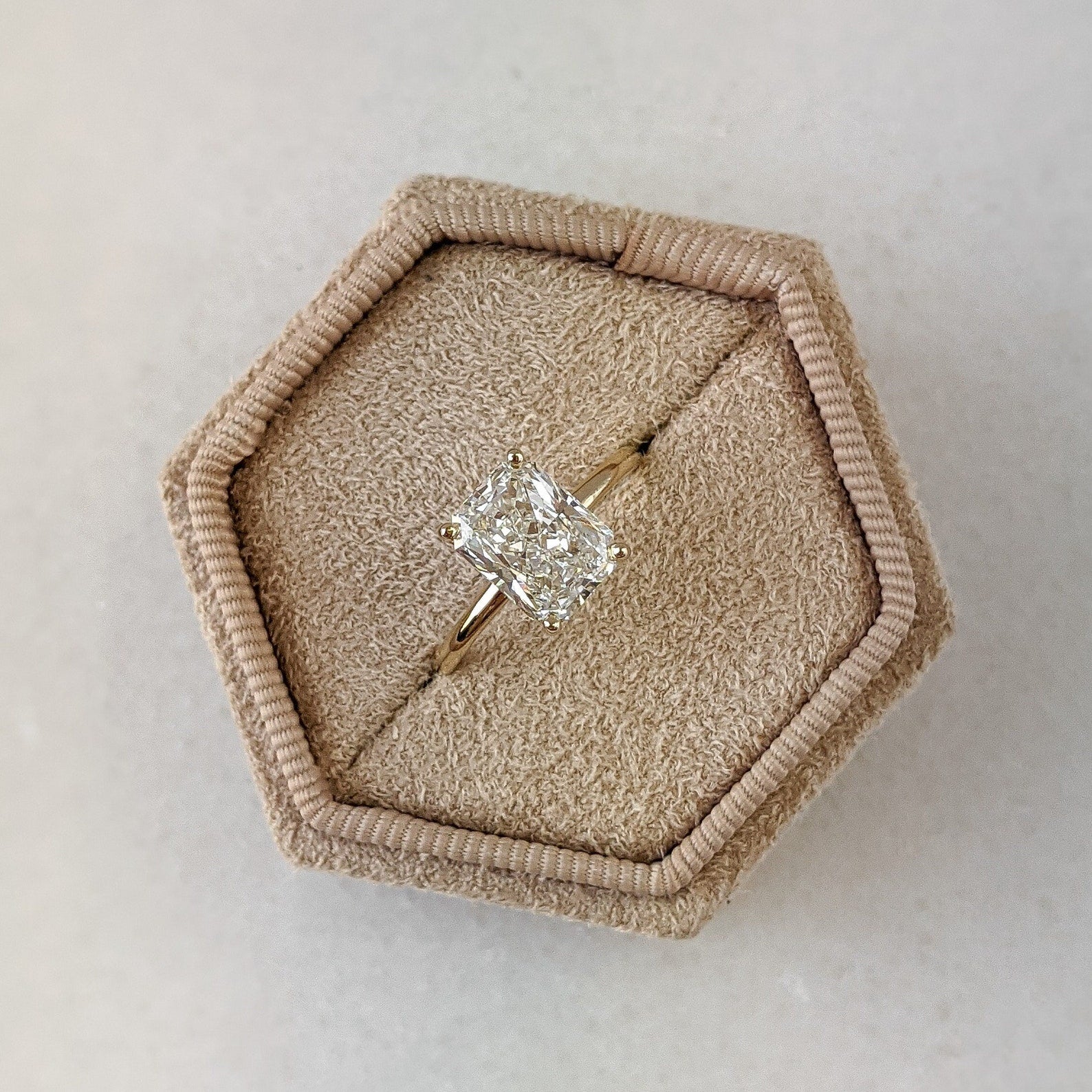 2 CT Radiant Cut Solitaire Moissanite Engagement Ring