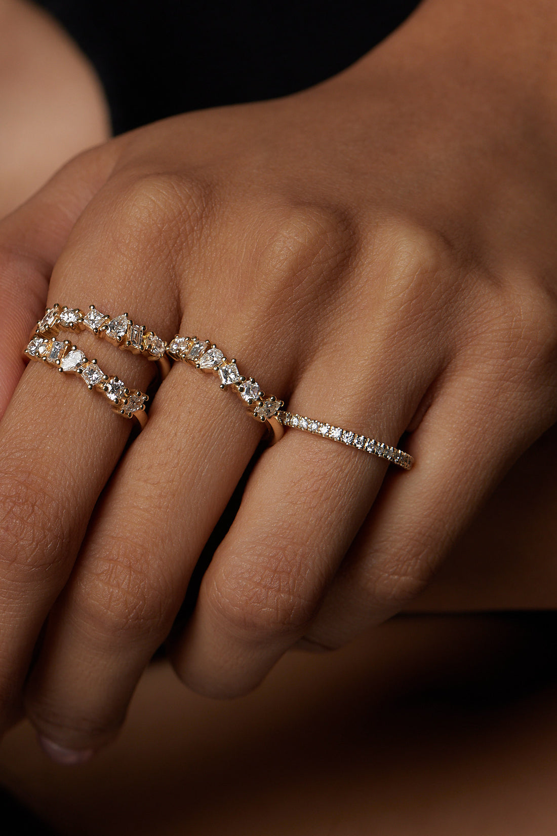 0.6 TCW Multi Stone Moissanite Diamond Wedding Band