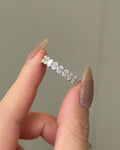 Oval CVD Diamond Full Eternity Wedding Band