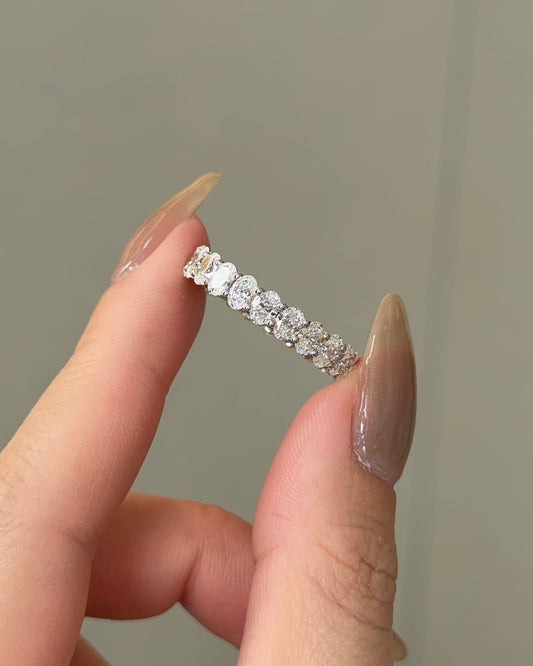 Oval CVD Diamond Full Eternity Wedding Band