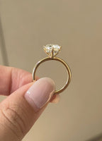2.5 CT Cushion Cut Lab grown Diamond Hidden Halo Engagement Ring