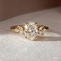 1.6 CT - 2.6 CT Oval Cut Cluster Moissanite Engagement Ring