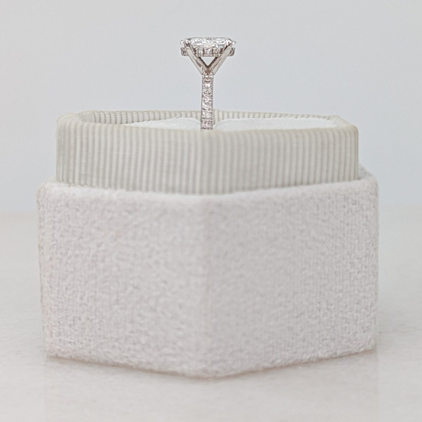 1 CT Oval Cut Hidden Halo Pave Moissanite Engagement Ring