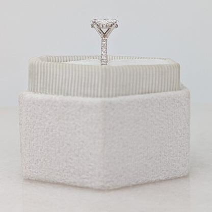 1 CT Oval Cut Hidden Halo Pave Moissanite Engagement Ring