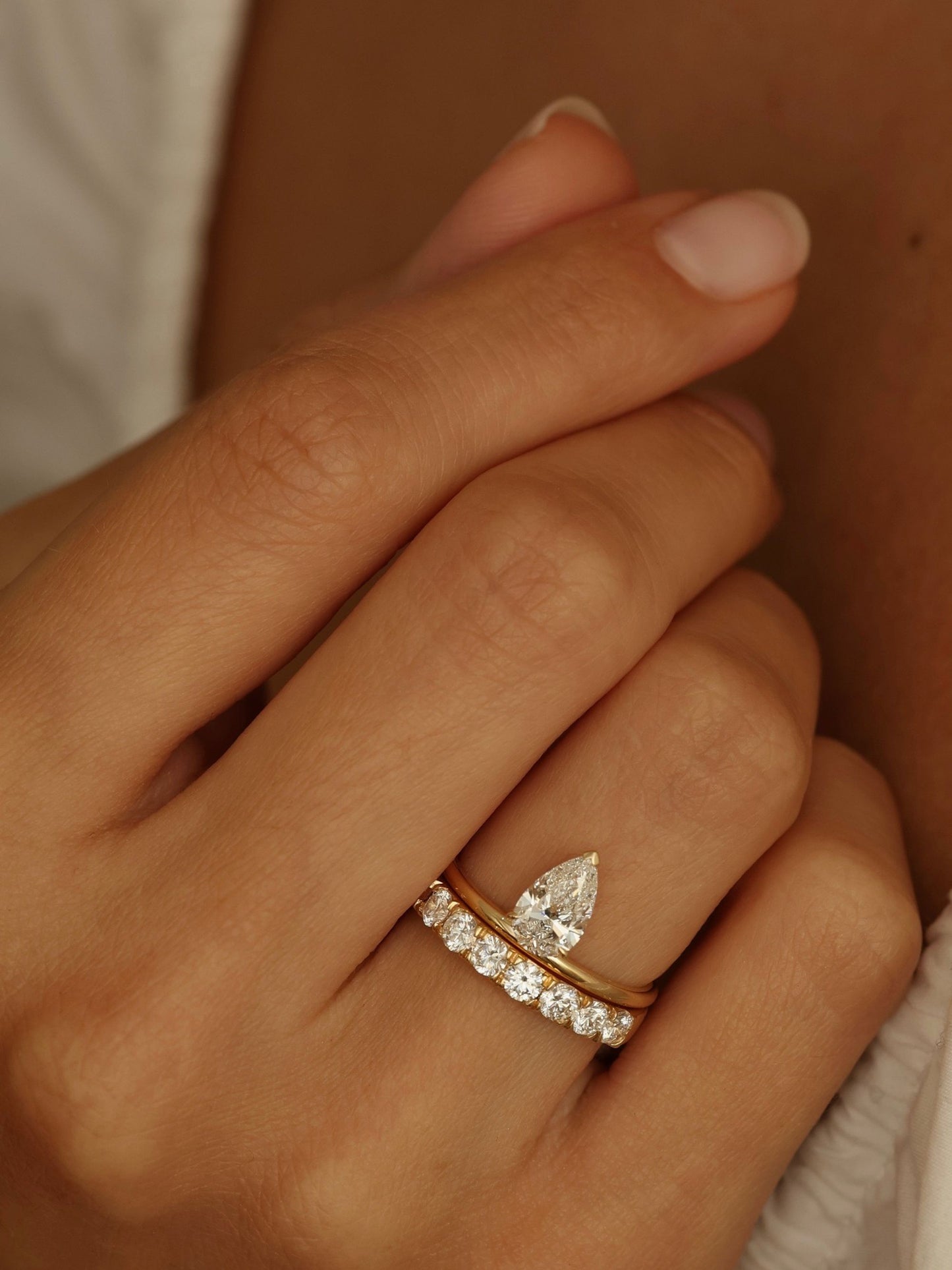 1 CT - 3 CT Pear Cut Lab grown Diamond Solitaire Engagement Ring