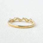 0.1 TCW Pear Moissanite Dainty Straight Wedding Band