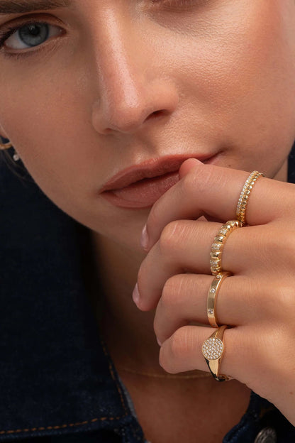 0.1 TCW Round Moissanite Flush Setting Wedding Band