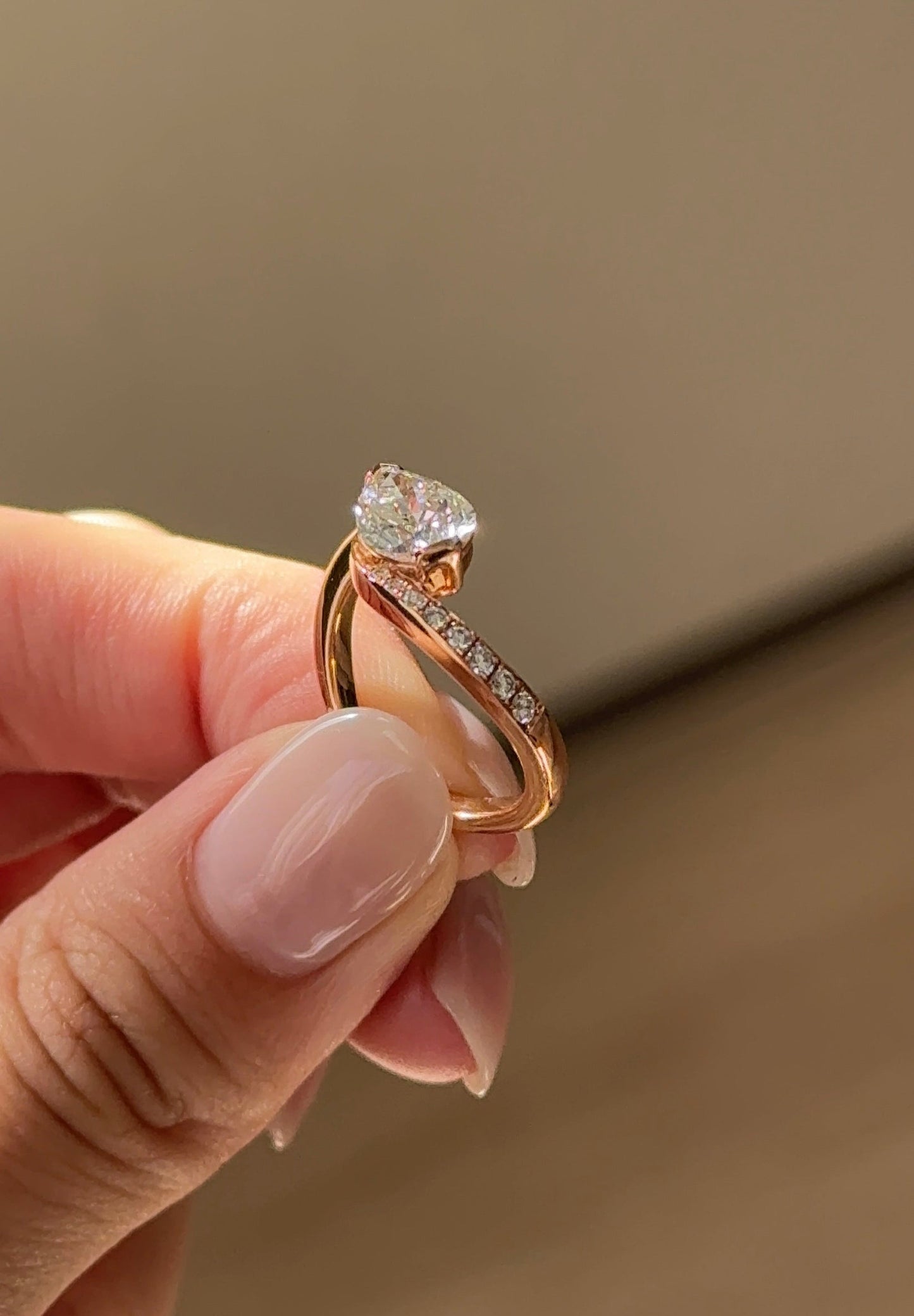 1.54 CT Pear Cut Lab grown Diamond Twisted Pave Engagement Ring