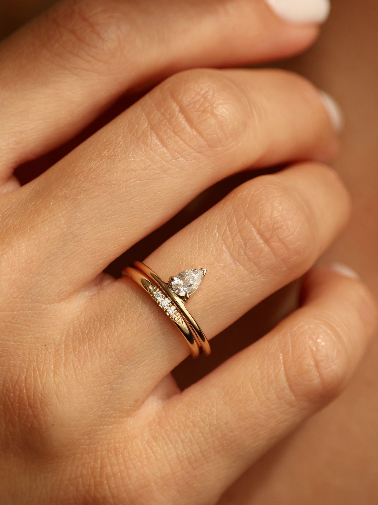 0.2 TCW Round CVD Diamond Dainty Wedding Band