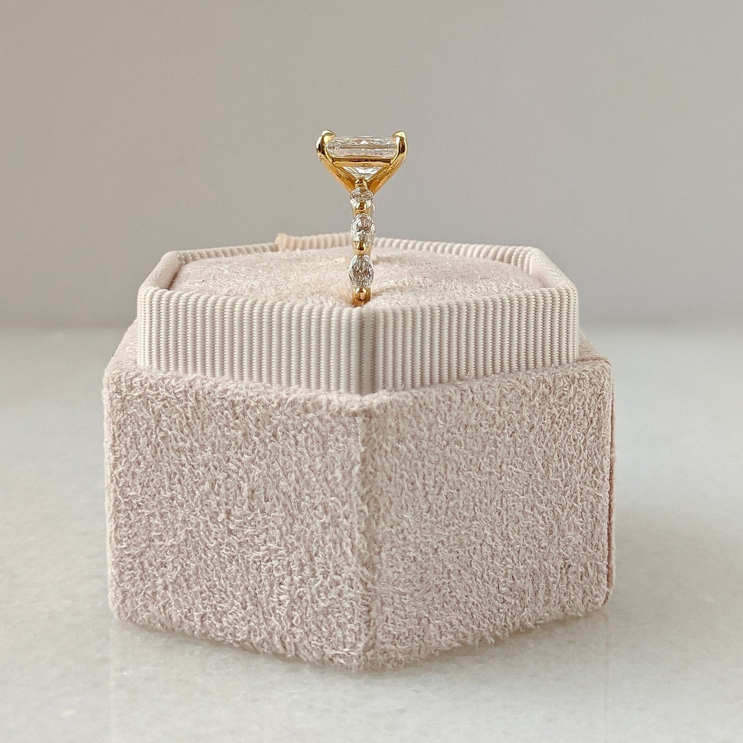 2 CT Elongated Cushion Cut Pave Dainty Style Moissanite Engagement Ring