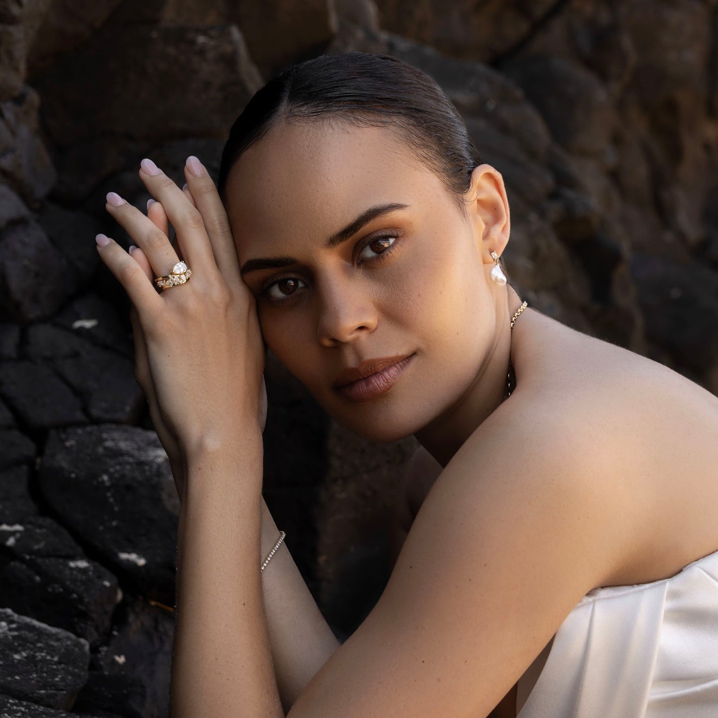 1 CT - 2 CT Pear Cut Floated Solitaire Moissanite Engagement Ring