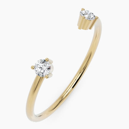 0.09 TCW Round Moissanite Open Cuff Wedding Band