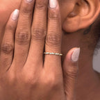 0.14 TCW Round Moissanite Twisted Full Eternity Wedding Band