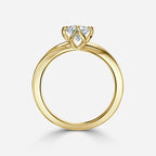 2 CT - 3 CT Oval Cut Solitaire Style Flower Moissanite Engagement Ring