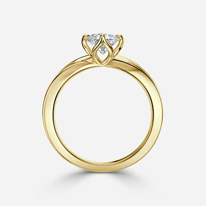 2 CT - 3 CT Oval Cut Solitaire Style Flower Moissanite Engagement Ring