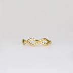 0.44 TCW Round CVD Diamond Zig-Zag Dot Wedding Band